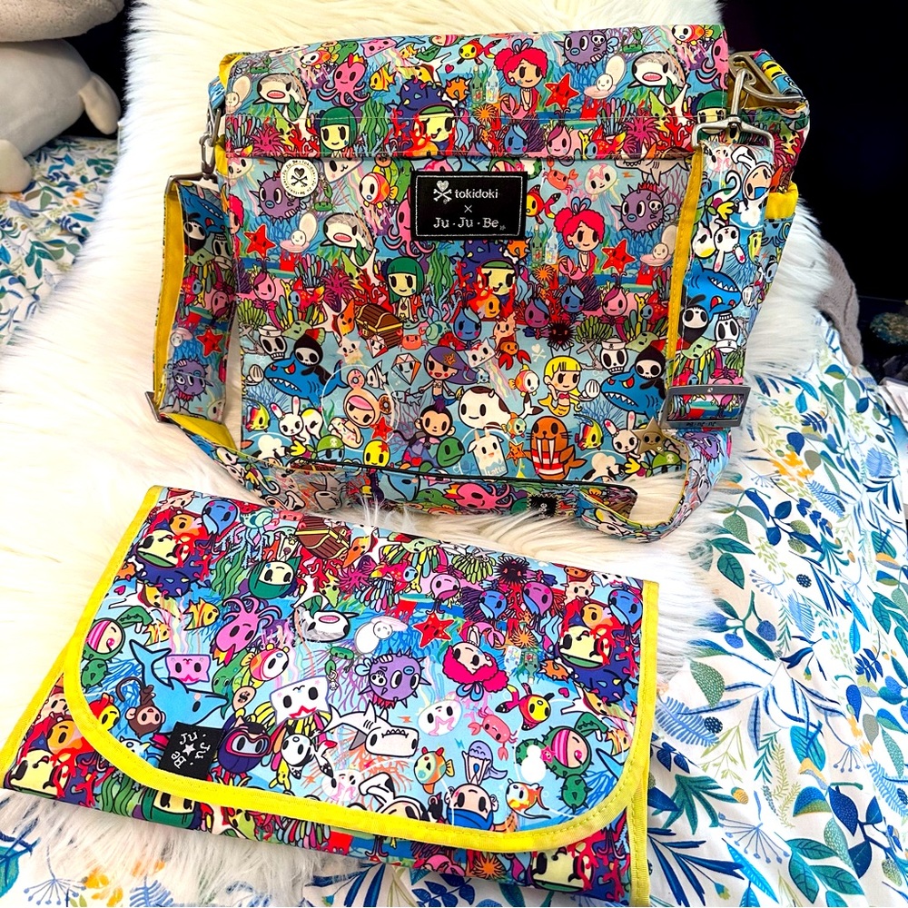 RARE! Tokidoki x Ju-Ju-Be Sea Amo Better Be Messenger Diaper Baby Bag
